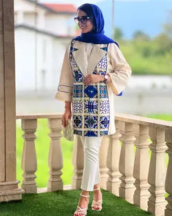 مانتو یقه انگلیسی هندی