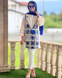 مانتو یقه انگلیسی هندی