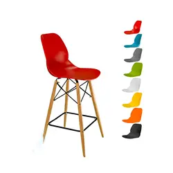 صندلی چهارپایه کندو پایه چوبی بلند K600 بنیزان