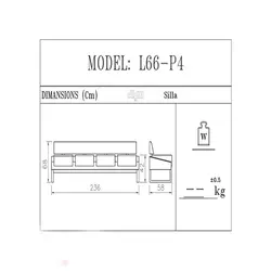 مبل انتظار لابی چهار نفره سیلا کد L66P4