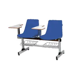 نیمکت  LX دو نفره با جاکتابی آموزشی  ( آبکاری ) بنیزان کد 408A