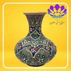گلدان عدسی مینا کاری سفال
