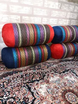 بالش لوله ای سنتی جاجیم آریانا کالا مدل لوزی سایز 4 تعداد 2 عددی