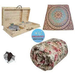 ست 5 تکه لحاف کرسی 3.5در3.5 پاییز و کرسی تاشو 90در90 به همراه هیتر برقی اتومات آریانا کالا
