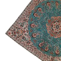 رومیزی ترمه طرح نسترن رنگ سبز - آریانا کالا | arianakala | لحاف کرسی | کرسی تاشو | لحاف | روتختی | مبلمان اداری | مبلمان خانگی | تنور گازی