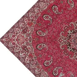 رومیزی ترمه طرح نسترن رنگ قرمز - آریانا کالا | arianakala | لحاف کرسی | کرسی تاشو | لحاف | روتختی | مبلمان اداری | مبلمان خانگی | تنور گازی