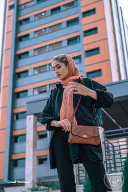 کیف دوشی چرم اریگامی