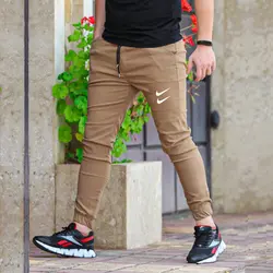 شلوار اسلش بنگال کشی نایک رنگ شتری کمر کشی