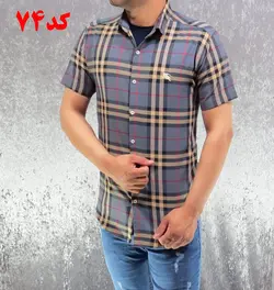 پیراهن مردانه باربری آستین کوتاه کد 74