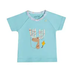 بلوز آستین کوتاه پسرانه طرح گوزن نیلی - Nilistore