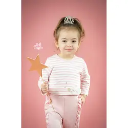 بلوز آستین بلند دخترانه طرح بالرین نیلی - Nilistore