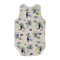 زیردکمه رکابی نوزاد طرح هاوایی آدمک - Nilistore