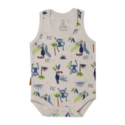 زیردکمه رکابی نوزاد طرح هاوایی آدمک - Nilistore