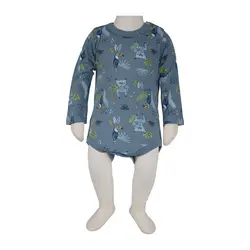 زیر دکمه آستین بلند نوزاد طرح هاوایی آدمک - Nilistore