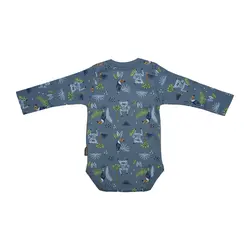 زیر دکمه آستین بلند نوزاد طرح هاوایی آدمک - Nilistore