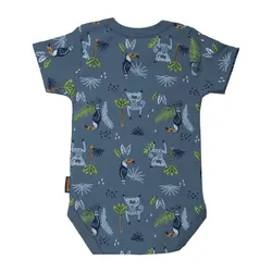 زیر دکمه آستین کوتاه نوزاد طرح هاوایی آدمک - فروشگاه سیسمونی نیلی