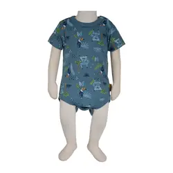 زیر دکمه آستین کوتاه نوزاد طرح هاوایی آدمک - فروشگاه سیسمونی نیلی