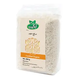 برنج سفید ارگانیک 900 گرمی آبگینه - زی سنتر - محصولات ارگانیک - محصولات آبگینه