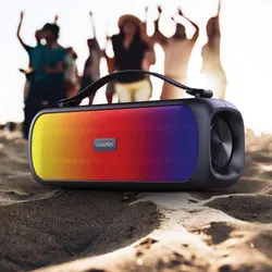 اسپیکر بلوتوثی قابل حمل ساندتک پرودو مدل Soul ا Porodo SOUL Soundtec Basic Speaker with RGB – Black | جی بی جانبی | فروشگاه آنلاین جیبی جانبی