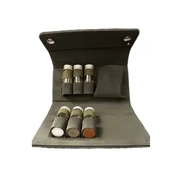 جا ادویه با کیف چرمی قابل حمل سبز | جیبی جانبی