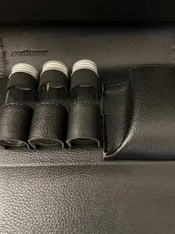 جا ادویه قابل حمل چرمی مشکی | جیبی جانبی