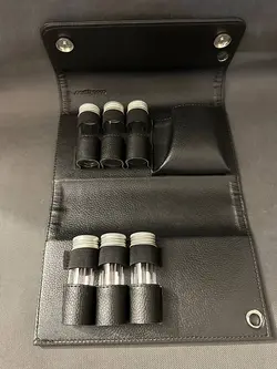 جا ادویه قابل حمل چرمی مشکی | جیبی جانبی