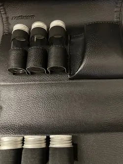 جا ادویه قابل حمل چرمی مشکی | جیبی جانبی