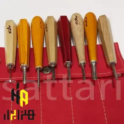 ست مغار 8 عددی ریز منبت کاری مغار ظریف کاری منبت ریز مجسمه ریز صداقت ابزار کنده کاری چوب -مغار مشتی