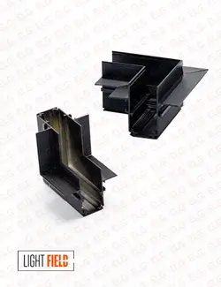 رابط 90 درجه ریل توکار بدون لبه چراغ مگنتی لایت فیلد