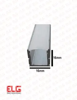 خرید و قیمت پروفیل لاینر روکار کد 02 رویه و عمق 16 میلی متر با دیفیوزر | اریس لایتینگ