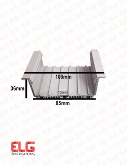 خرید و قیمت قاب چراغ لاینی توکار کد 10 عمق 36 میلی متر با دیفیوزر | اریس لایتینگ