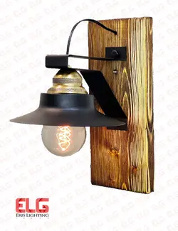چراغ دیواری چوبی مدل کلاه دار W21