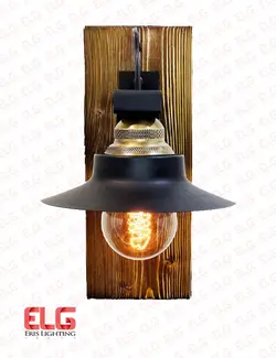 چراغ دیواری چوبی مدل کلاه دار W21