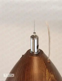 چراغ آویز انگاره چوبی لامپ دار مدل سرو 2