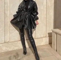 پالتو چرم پوسماری آستین چین