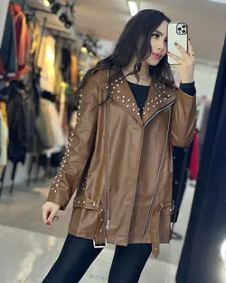 پالتو چرم تمام پرچ - فروشگاه نگین میرکریمی
