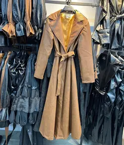 پالتو چرم ماکسی پوسماری بلند - فروشگاه نگین میرکریمی