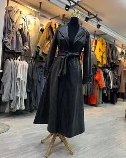 پالتو چرم ماکسی پوسماری بلند - فروشگاه نگین میرکریمی