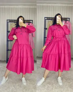 پیراهن ماکسی دکمه مشکی