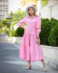 پیراهن ماکسی دکمه مشکی