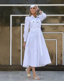 پیراهن ماکسی دکمه مشکی