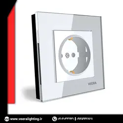 پریز برق ارت دار مدل ویرا کریستال سفید