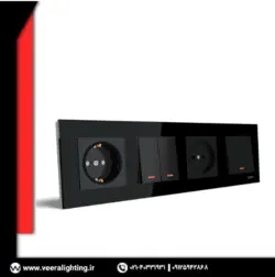 قاب چهارتایی ویرا کریستال مشکی