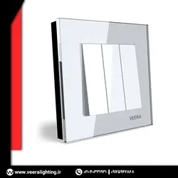 کلید سه پل مدل ویرا کریستال سفید