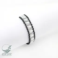 دستبند چرم مهره‌ای طرح صدف ماهی