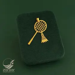 پلاک آویز طلا راکت بدمینتون و توپ - زرگرگالری