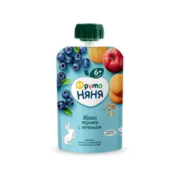 پوره ساندیسی سیب و بلوبری و بیسکوییت 90گرمی +6 نیان Nyanya - فروشگاه سیسمونی نوزاد آنیل