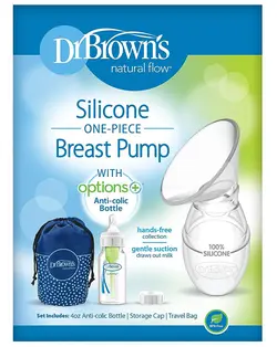 شیردوش دستی سیلیکونی Dr Browns با شیشه شیر آنتی کولیک - فروشگاه سیسمونی نوزاد آنیل