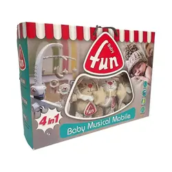 آویز تخت موزیکال طرح شیر کرم بیبی فان Baby Fun - فروشگاه سیسمونی نوزاد آنیل