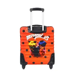 چمدان دخترانه چهار چرخ طرح دختر کفشدوزکی مدل 2157 - حیدشاپ